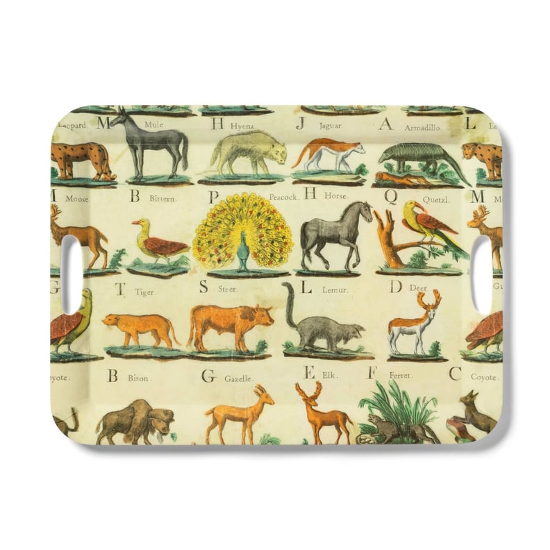 John Derian Animal-Print Melamine Serving Tray With Handles