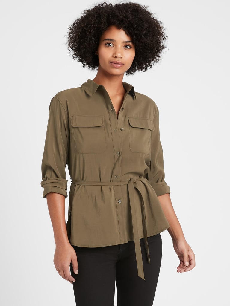 Belted Utility High-Low Shirt | Best Clothes From Banana Republic Under ...