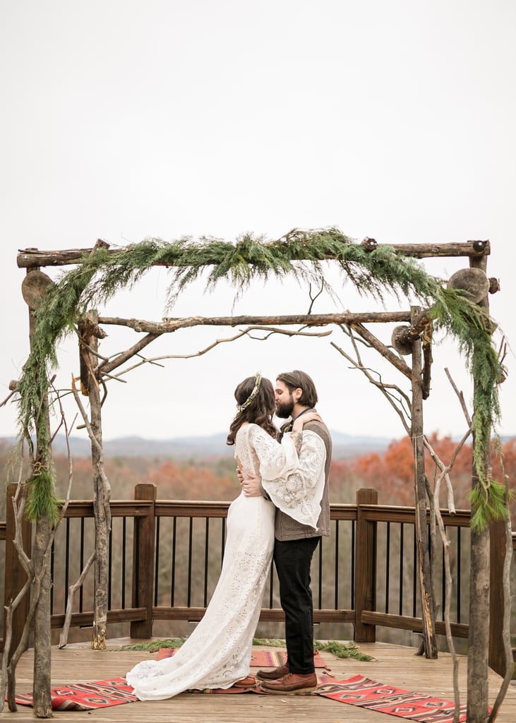 boho winter wedding guest