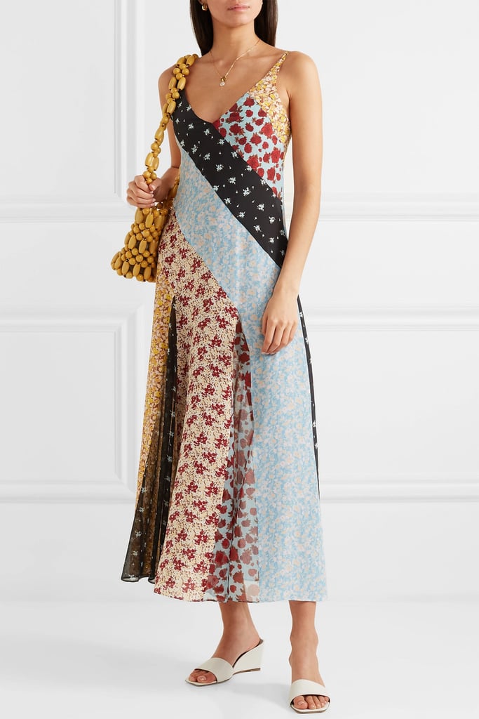 Rixo Denise Floral-Print Silk Crepe de Chine and Georgette Midi Dress