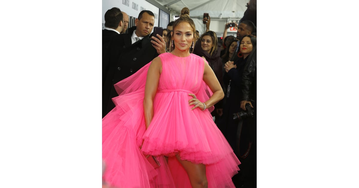 Jennifer Lopez's Hot-Pink Dress at the Second Act Premiere 2018 ...