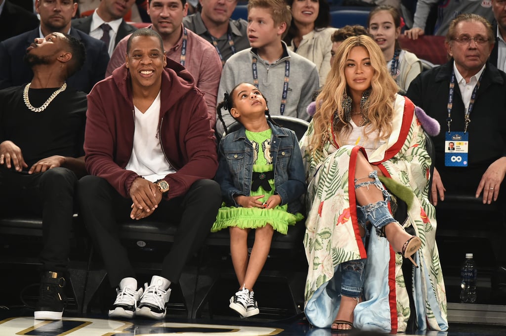 Beyonce With Jay Z and Blue Ivy at NBA All-Star Game 2017