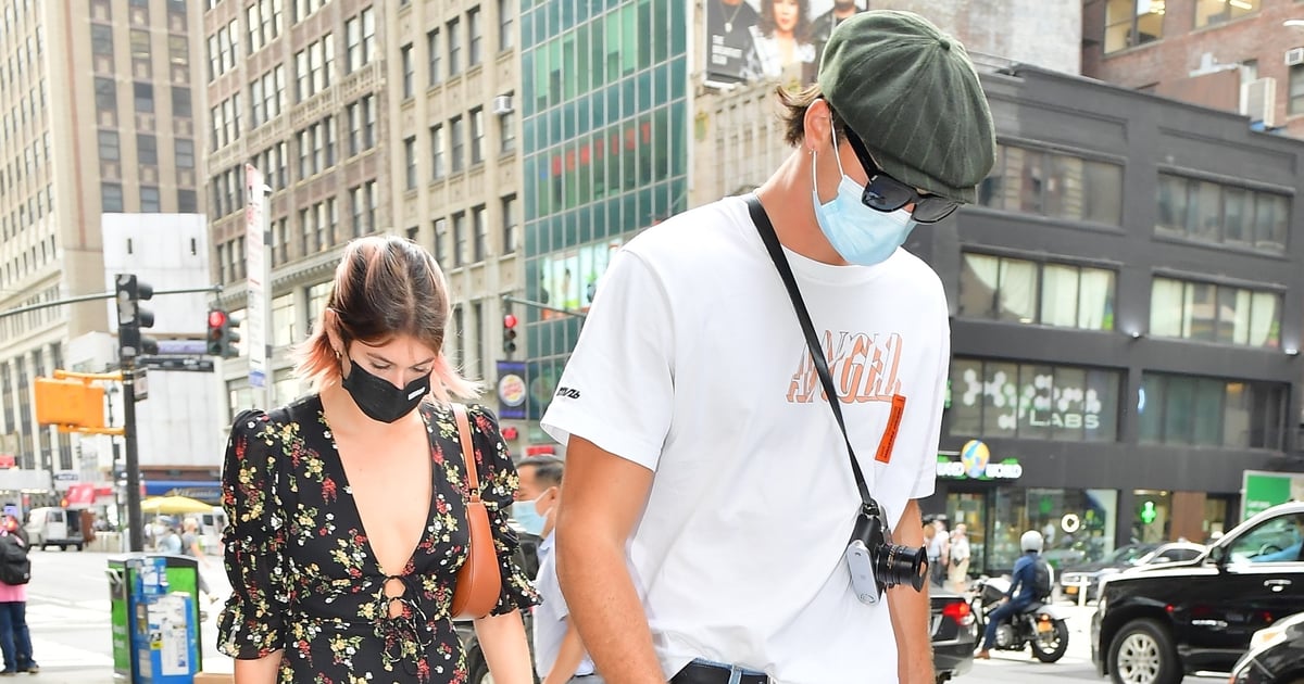 Kaia Gerber Hangs Out With Jacob Elordi Again, This Time in a Low-Cut Floral Minidress