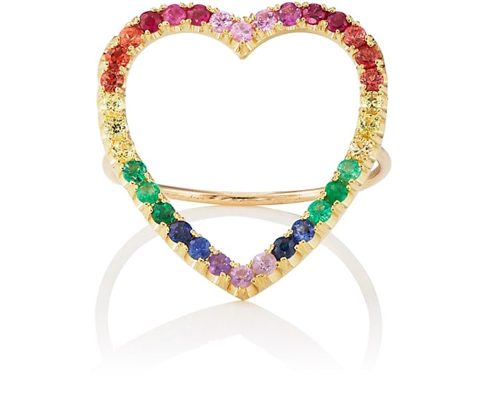 Jennifer Meyer Rainbow Open Heart Ring