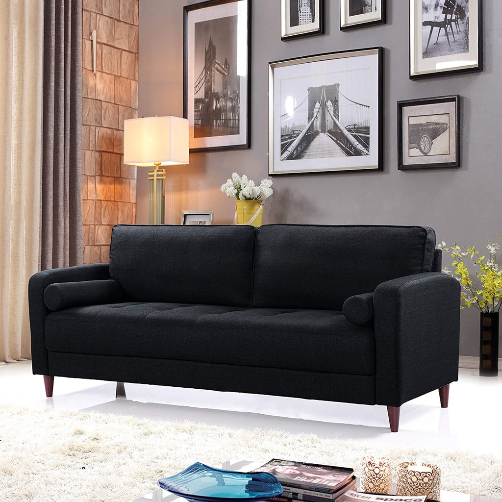 Mid Century Modern Linen Fabric Living Room Sofa