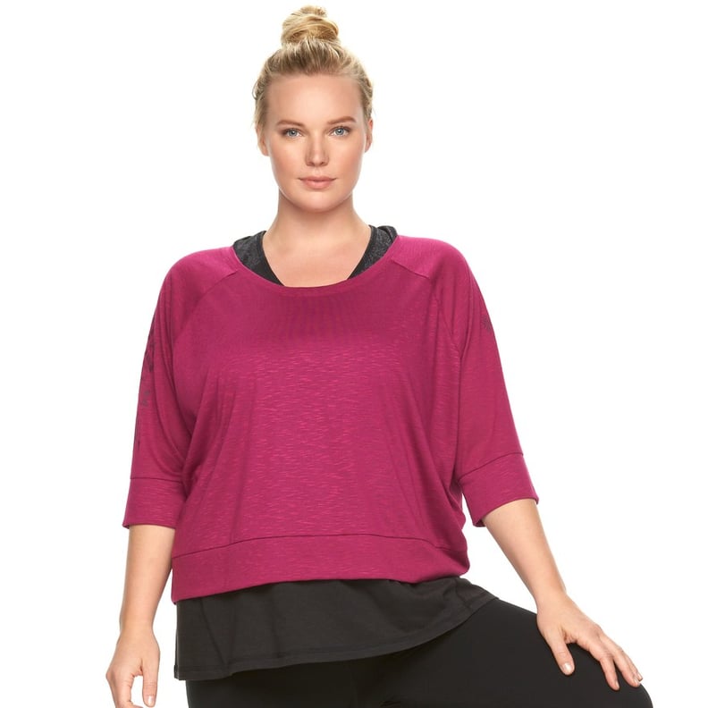 Gaiam Shirt Womens Medium Pink Stretch Pull Over Sweater Soft Hoodie Yoga