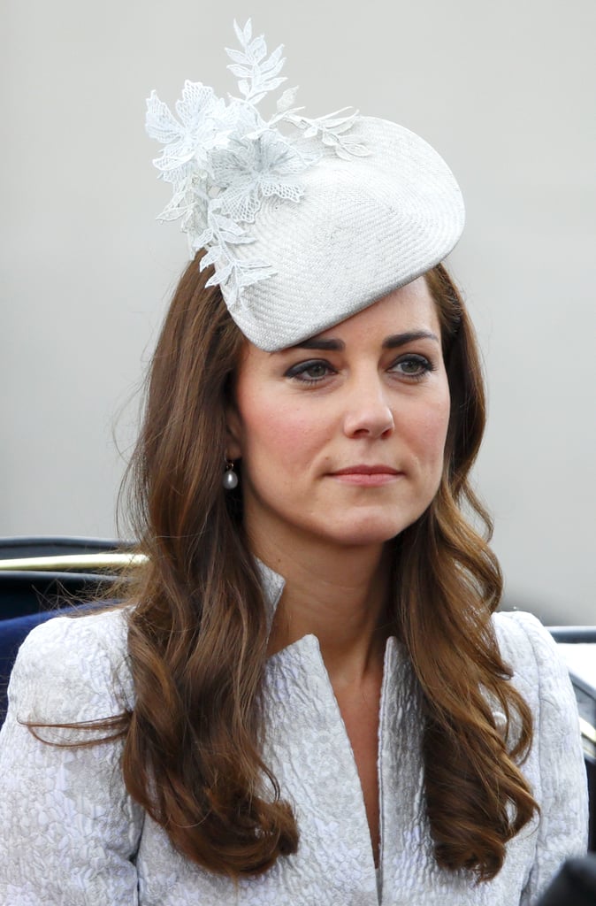 For the 2014 Trooping the Colour ceremony, Kate sported a pretty hat by Jane Taylor.