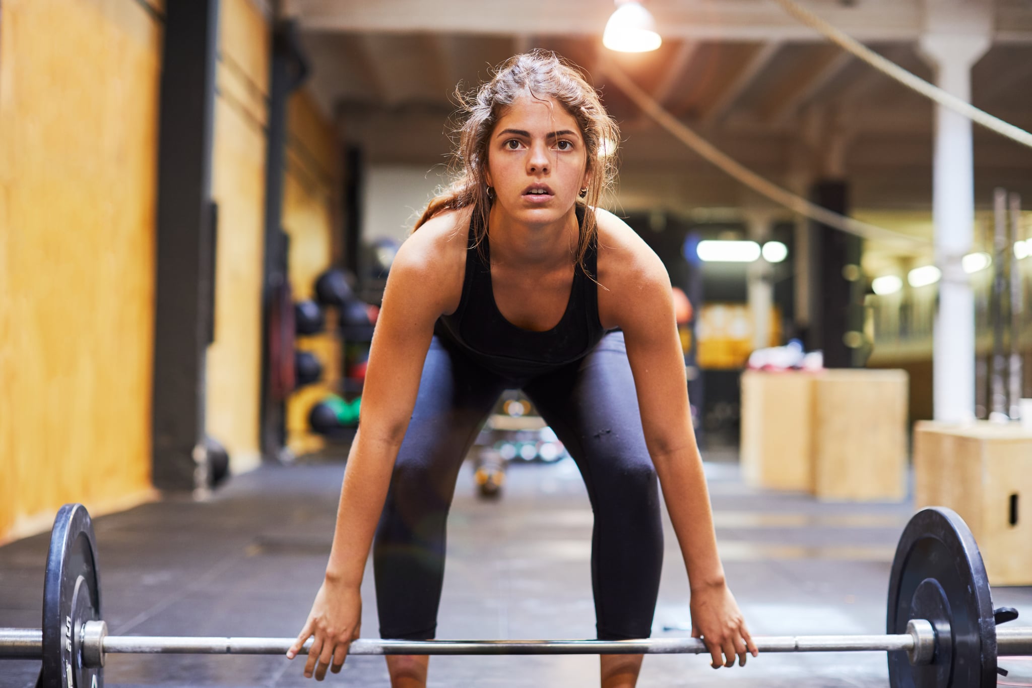 Cross training gym, exercising and focus concepts.