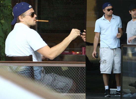 Photos of Leonardo DiCaprio Smoking Cigars And Playing Chess in LA