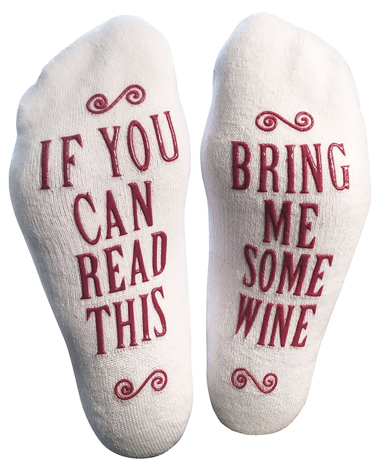 Luxury Combed Cotton Bring Me Some Wine  Novelty Socks