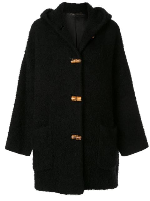 Gucci Pre-Owned Bamboo Line Textured Hooded Coat