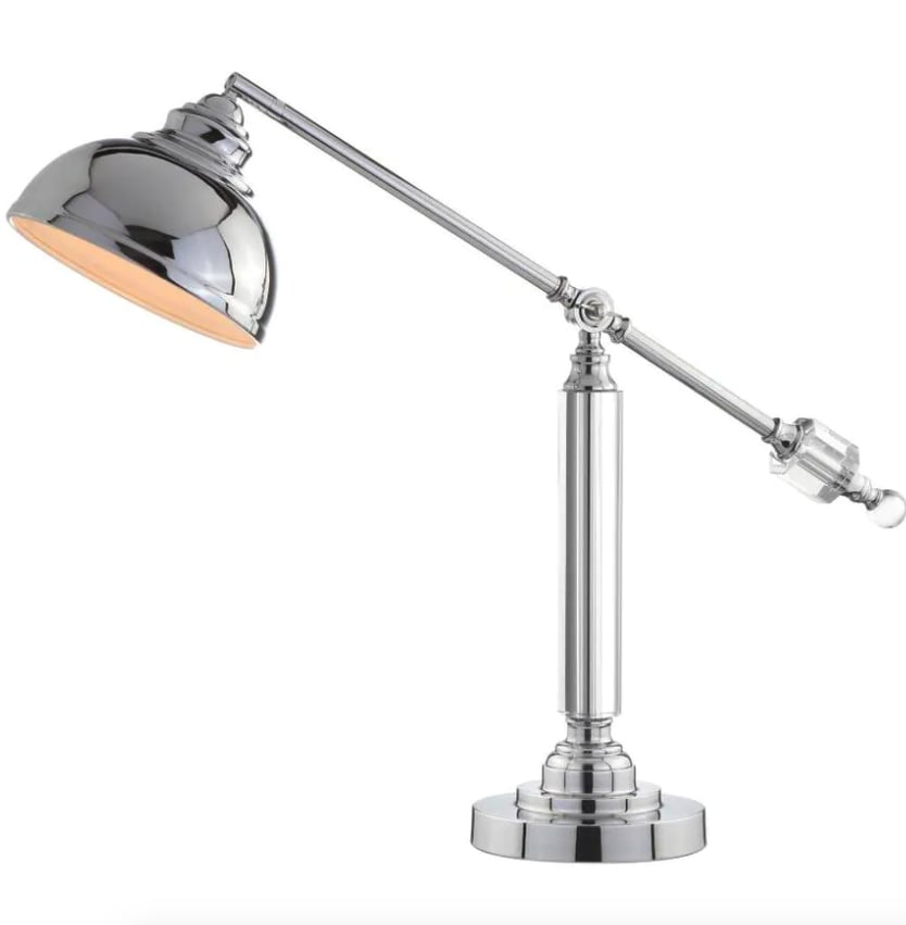 JONATHAN Y Transitional Adjustable Chrome Desk Lamp
