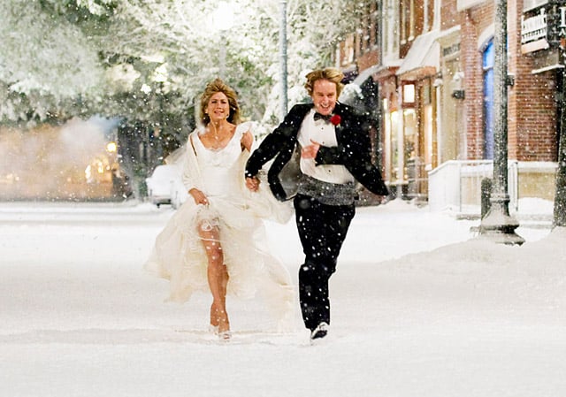 There may not have been snow during Jen's nuptials, but her classic gown from Marley and Me would have definitely made the actress look like a princess.