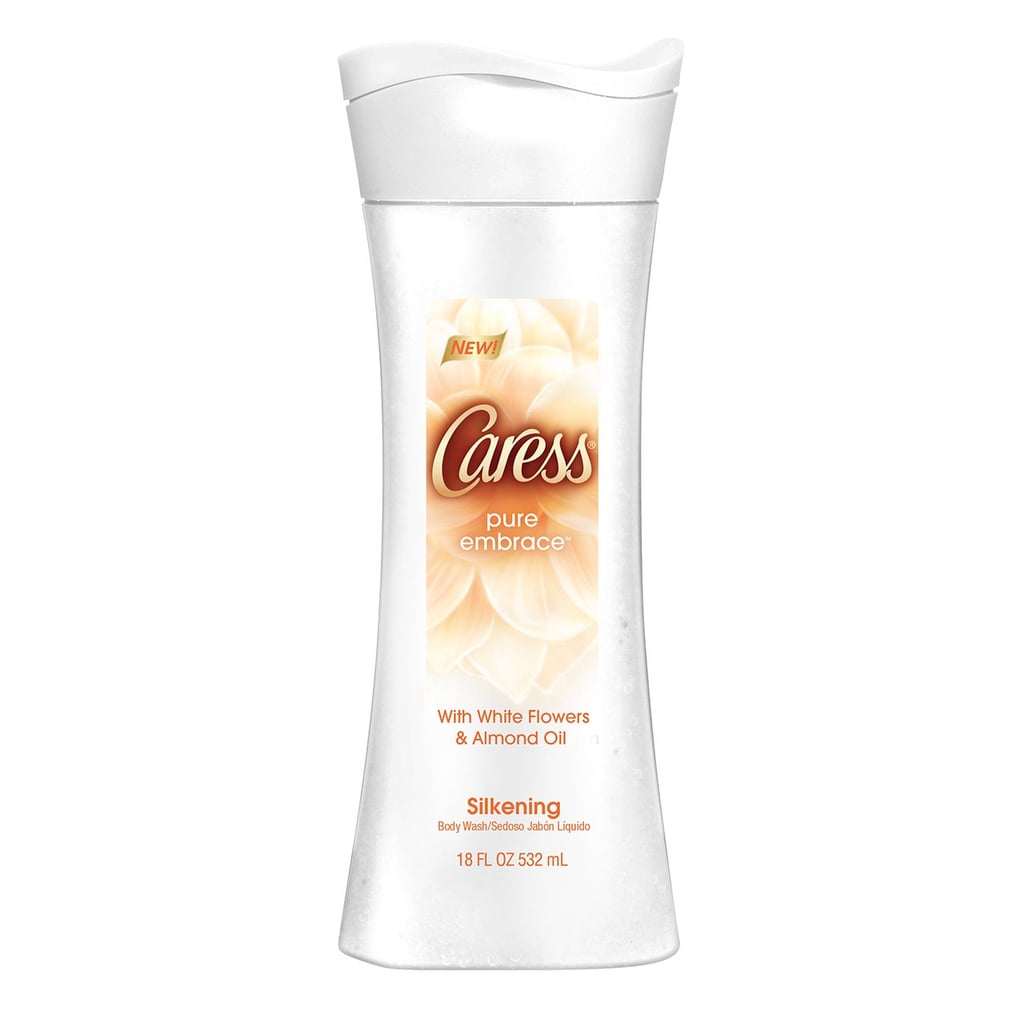 "This body wash is perfect to pair with the gift of a cashmere sweater because it leaves skin super soft. It has a really light scent (notes of almond oil and white flowers) and is also perfect for at-home beauty treatments like manicures and long baths."   
Caress Pure Embrace Body Wash  ($4)