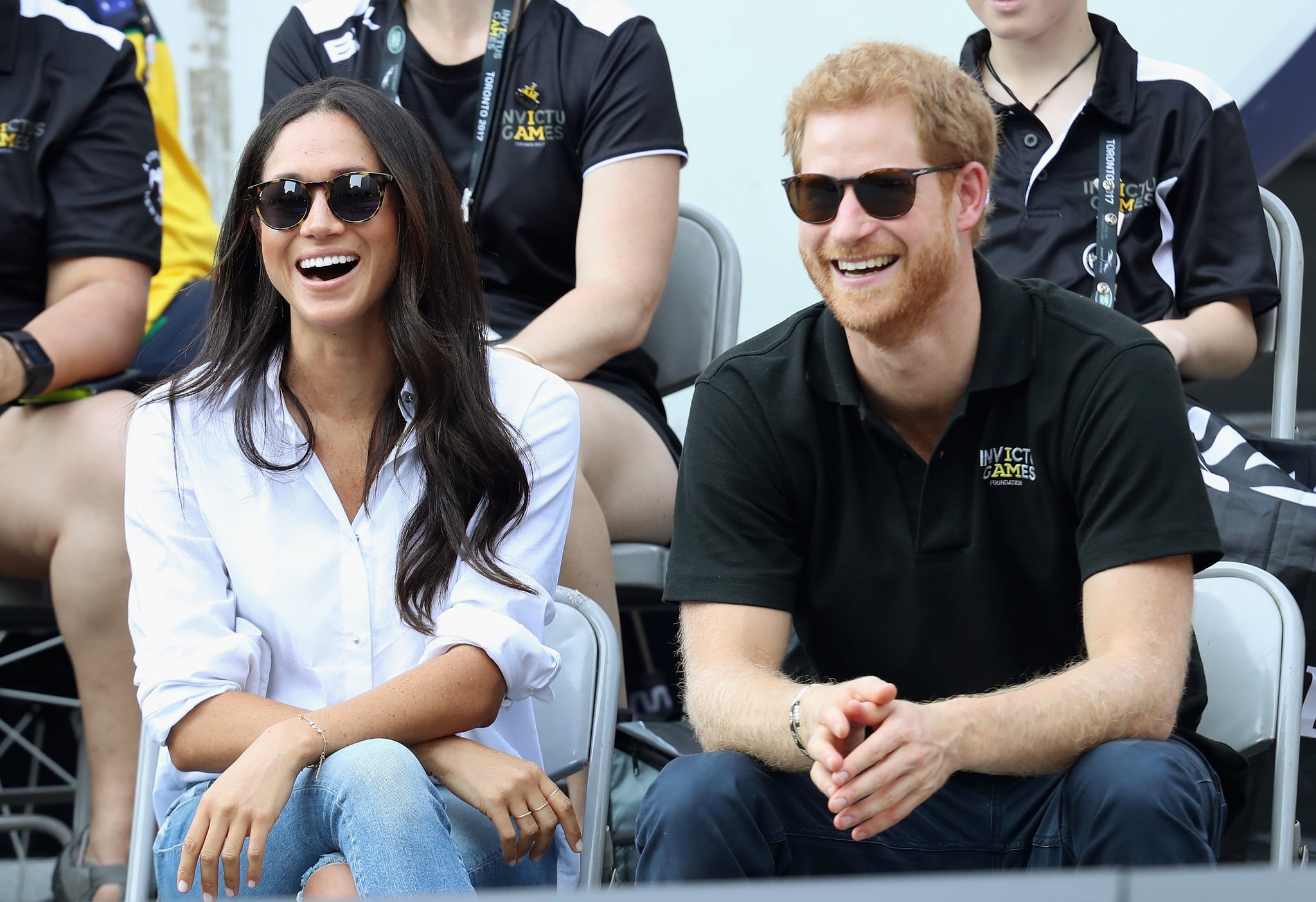 TORONTO, ON - SEPTEMBER 25:  Prince Harry (R) and Meghan Markle (L) attend a Wheelchair Tennis match during the Invictus Games 2017 at Nathan Philips Square on September 25, 2017 in Toronto, Canada  (Photo by Chris Jackson/Getty Images for the Invictus Games Foundation )