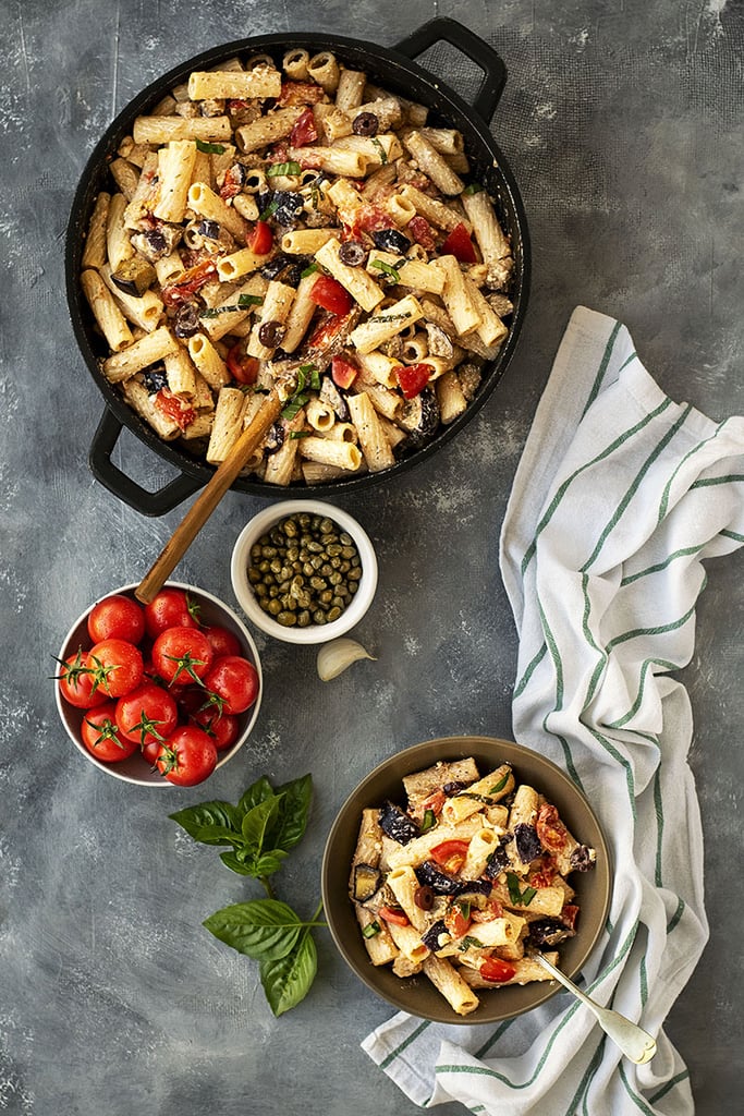 Creamy Summer Pasta With Eggplant and Tomatoes