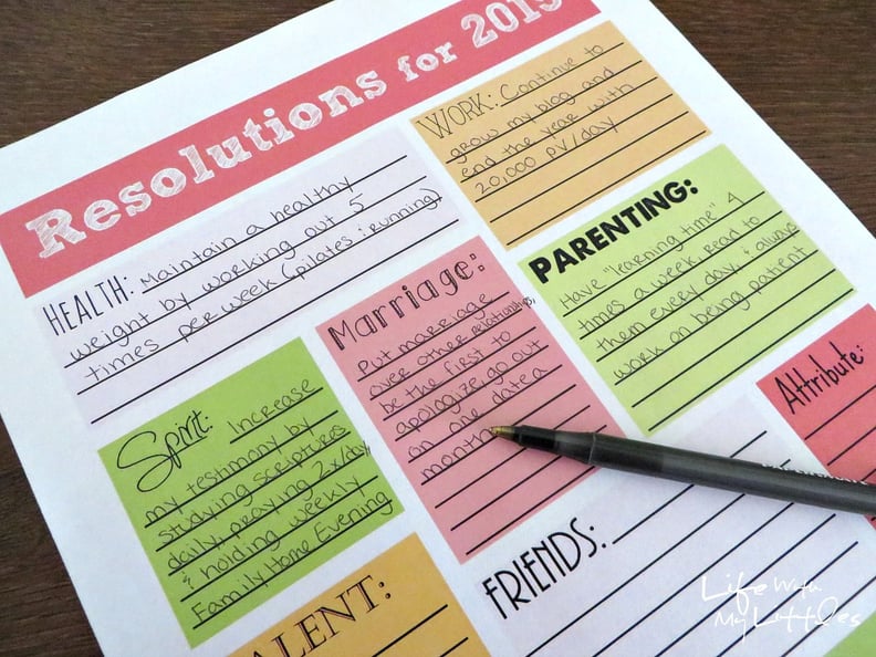 Categorized Resolutions Printable