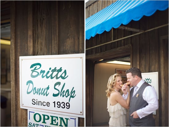 The Food
Not only can you pick whatever food and dessert you'd like — no guest food allergies or diet restrictions to consider — but you'll actually be able to eat in peace, instead of running around greeting all the guests at the reception. You can even just share doughnuts if you want! 
Photo by Live View Studios via Wedding Chicks