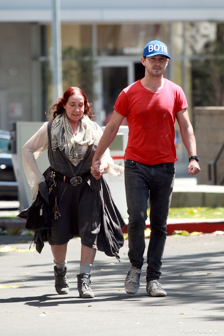 Shia Labeouf Holding Hands With His Mom In La Popsugar Celebrity