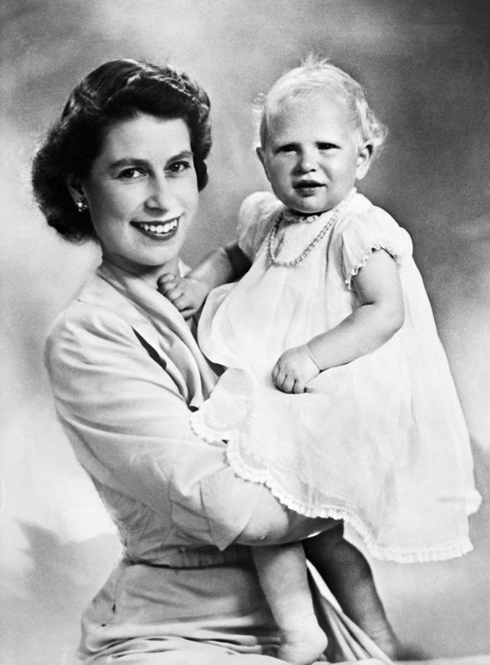Princess Elizabeth and daughter, Princess Anne, in 1951