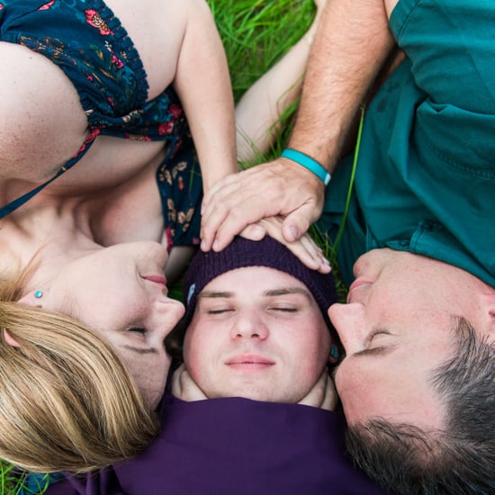 Couple Does Newborn Photo Shoot With Adult Son