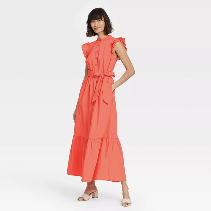 Ruffle short sale sleeve dress