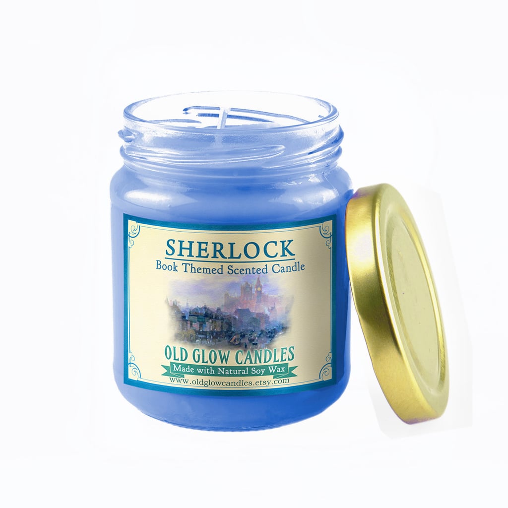 Sherlock candle ($15) with log fire, antique wood, and rain water notes