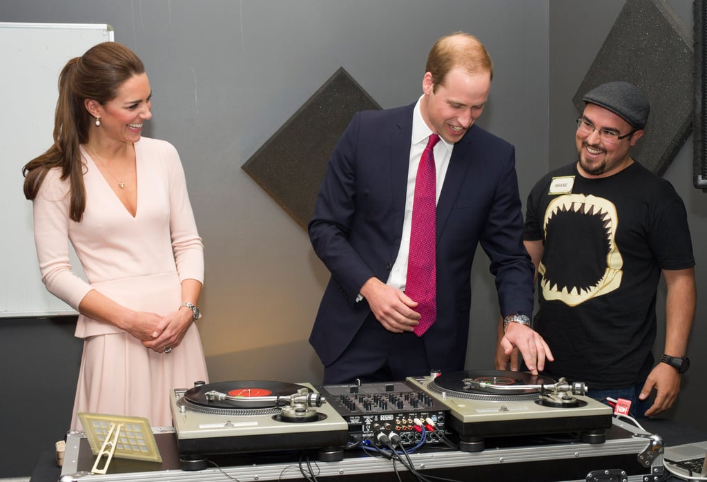 Kate checked out Prince William's DJ skills at the youth community center in Adelaide, Australia.