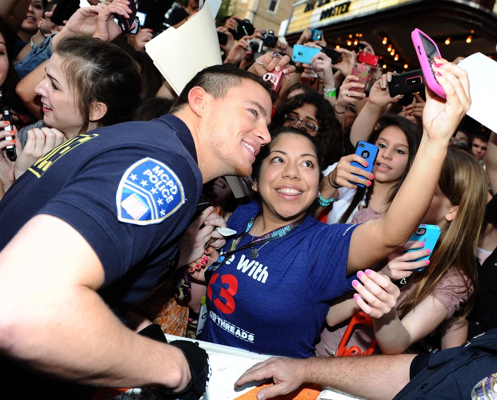 Channing Tatum chatted with fans and snapped pictures at the 21 Jump Street SXSW premiere in March.
Channing Tatum chatted with fans and snapped pictures at the 21 Jump Street SXSW premiere in March.