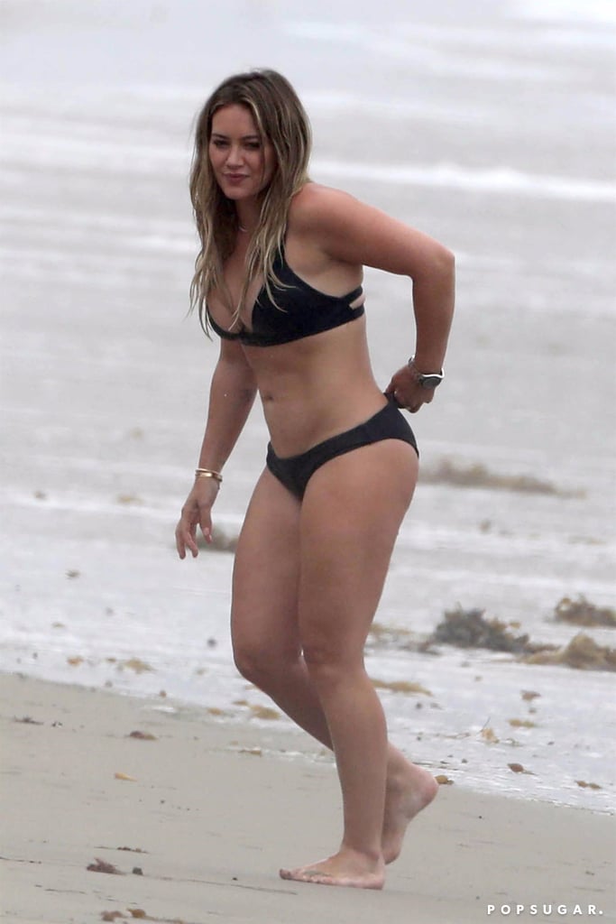 Hilary Duff Wearing Black Bikini In Malibu Popsugar Fashion 