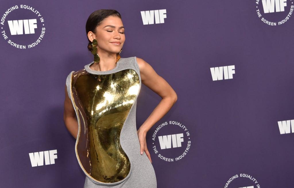 Zendaya's Gold-Plated Loewe Dress at Women in Film Honours