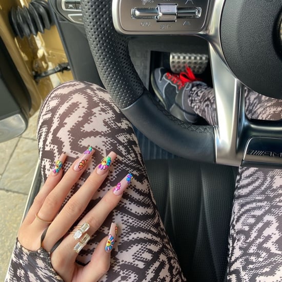 Kylie Jenner's Rainbow Flower Nails 2020