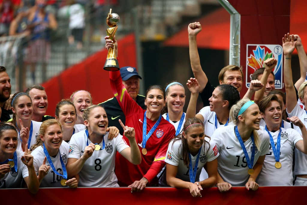 Amy Rodriguez and Son After World Cup Win
