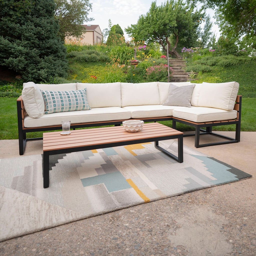 Natural 4-Piece Patio Set With Cushions