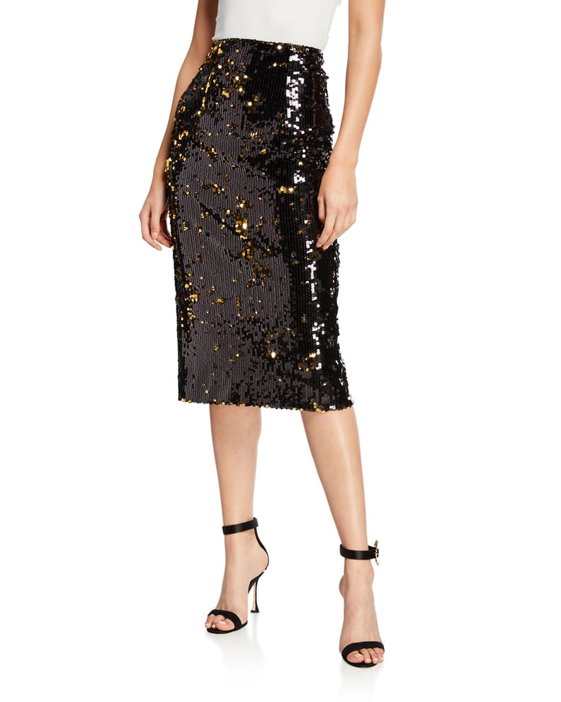 Milly Sequined Midi Pencil Skirt