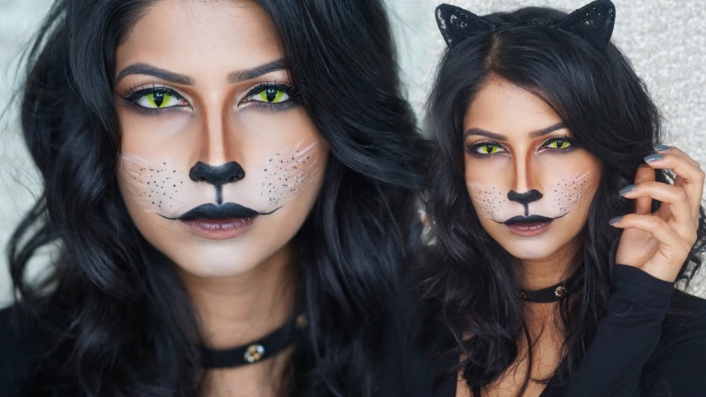 black cat face paint for kids