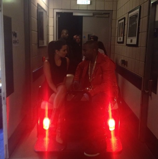 Kim and Kanye rode on the back of a golf cart at a pre-Valentine's Day show in Baltimore.
Source: Instagram user kimkardashian