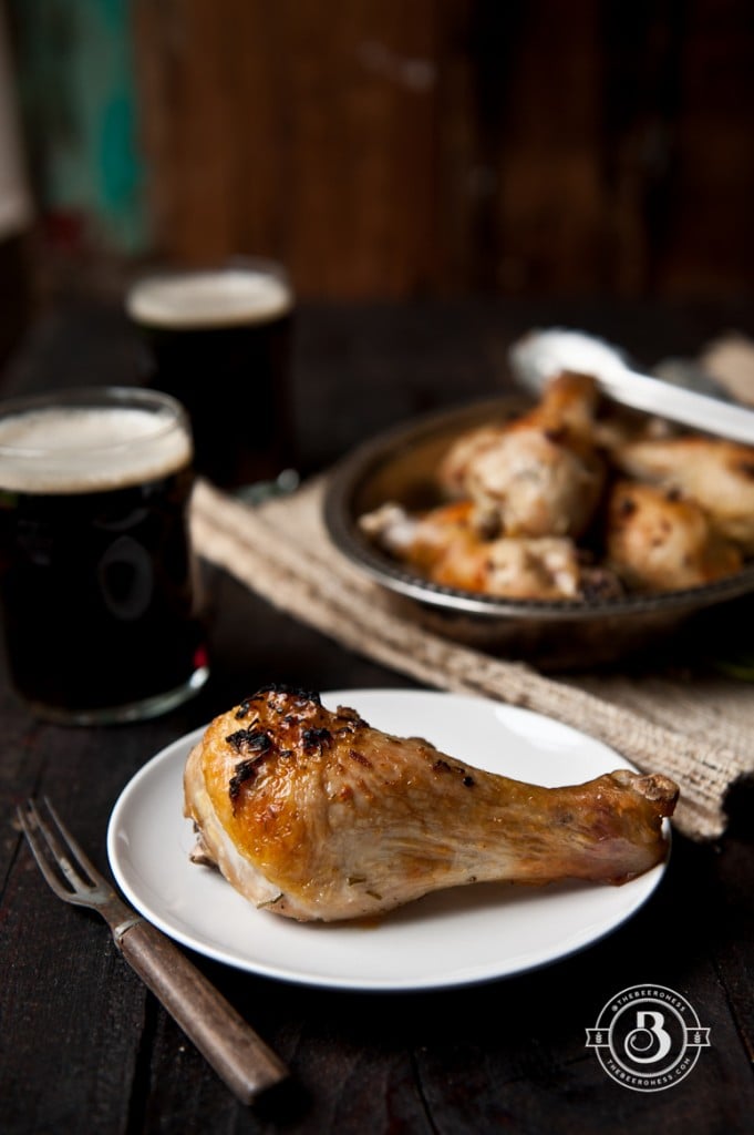 Beer Brined Roasted Rosemary Chicken Legs
