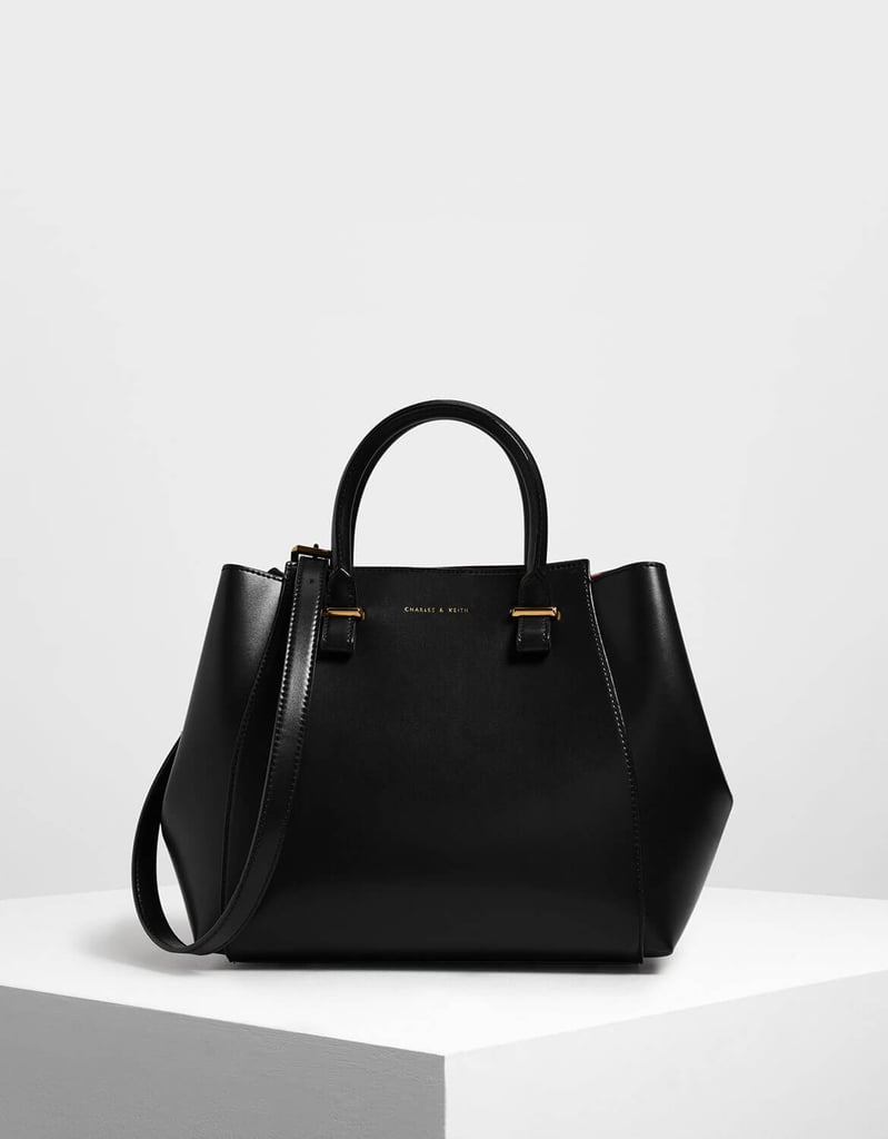 Charles & Keith Double Handle Structured Tote | The Best Black Handbags ...