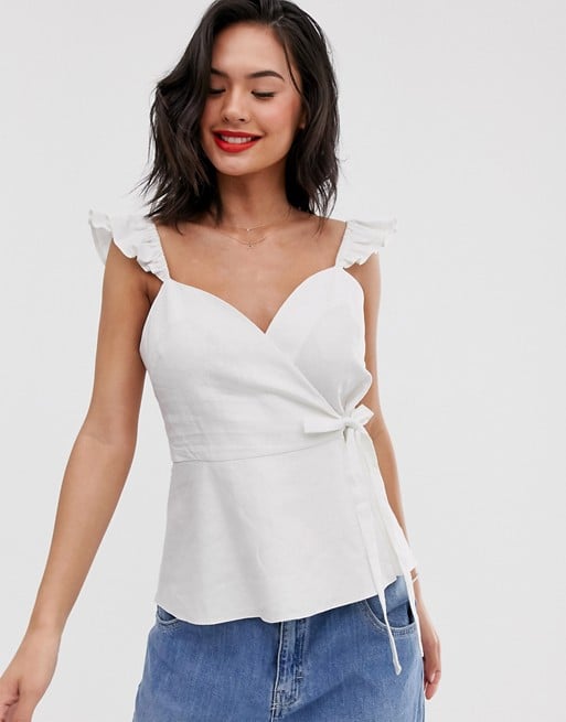 ASOS DESIGN Wrap-Front Top