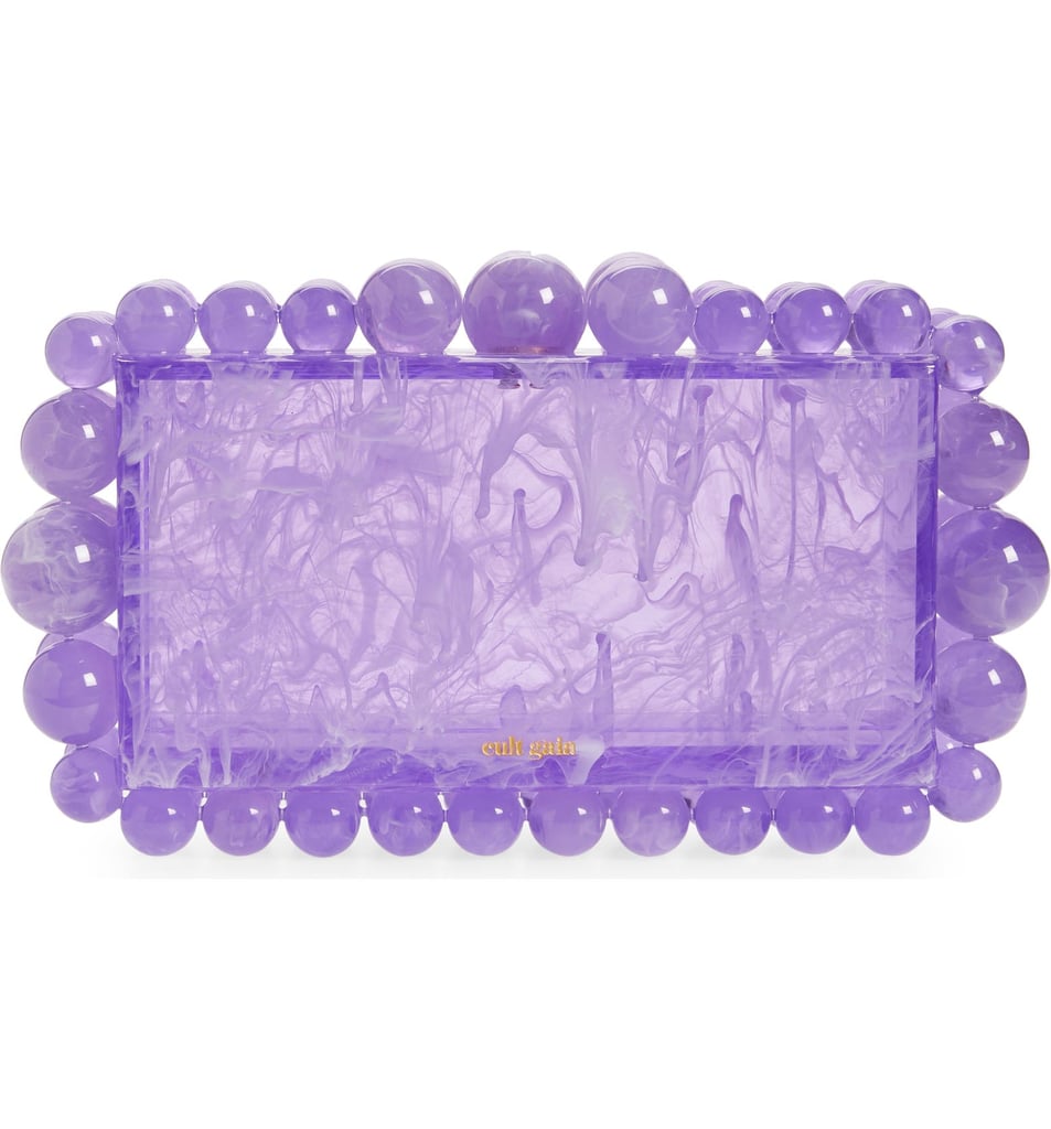 Handbags and Accessories: Cult Gaia Eos Beaded Acrylic Box Clutch