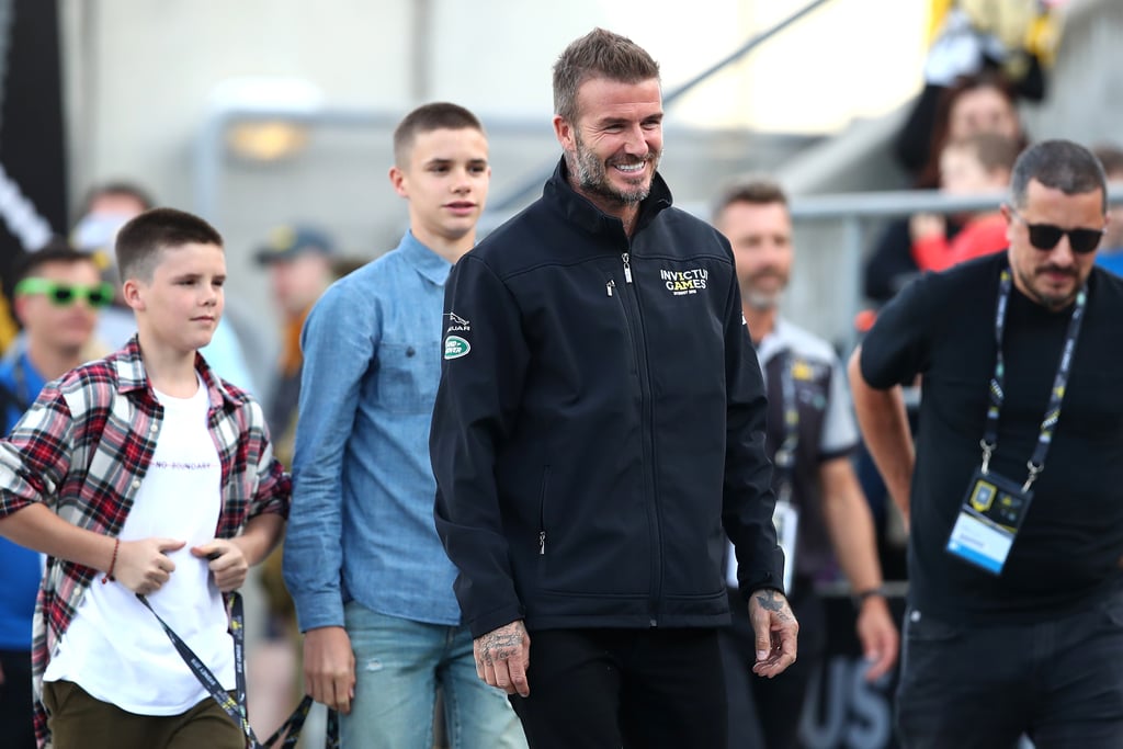 David Beckham With Romeo and Cruz at the 2018 Invictus Games