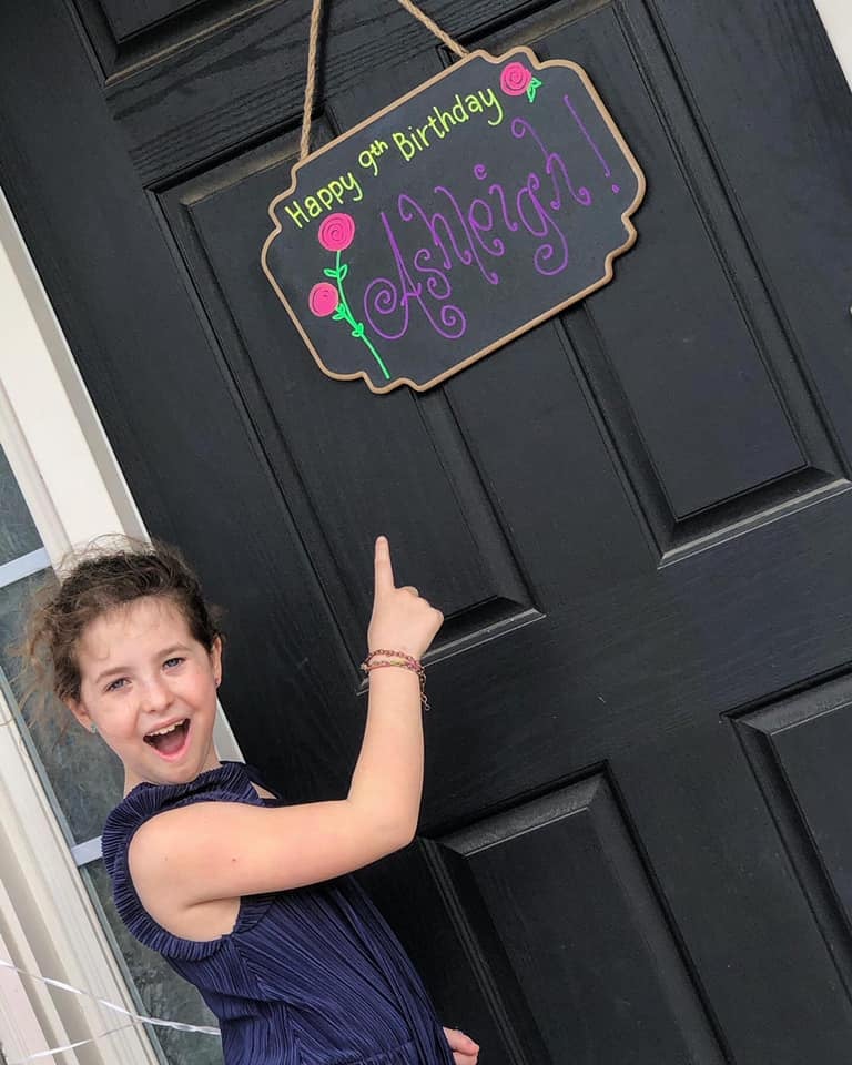 Girl's Neighborhood Birthday Party While Social Distancing