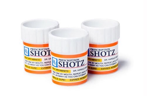 BigMouth Inc Prescription Pill Bottle Shaped Shot Glass Set