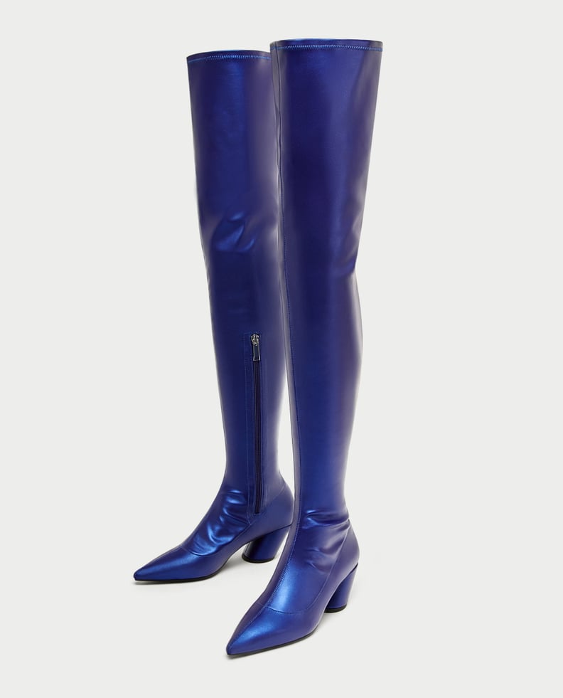 Zara Electric Blue Over-the-Knee Boots