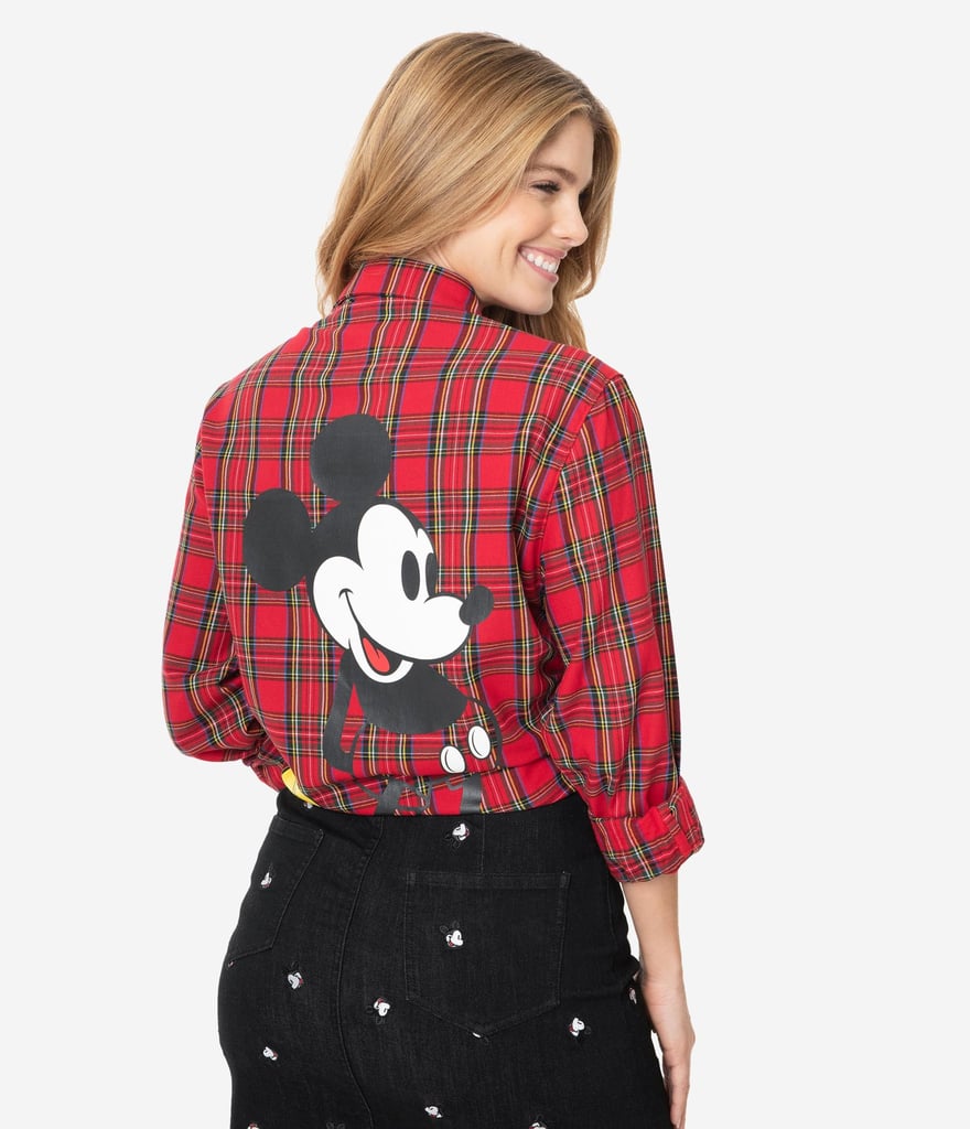 Cakeworthy Red Plaid Mickey Flannel