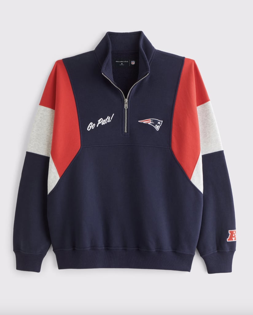 Abercrombie NFL New England Patriots Half-Zip Sweatshirt ($100)
I'm sorry, did someone say *cough* the Patriots are going to win *cough*? Hmm, weird. Well, if you heard that too, maybe you'll opt for this half-zip. It's stretchy and comfortable, perfect for layering.