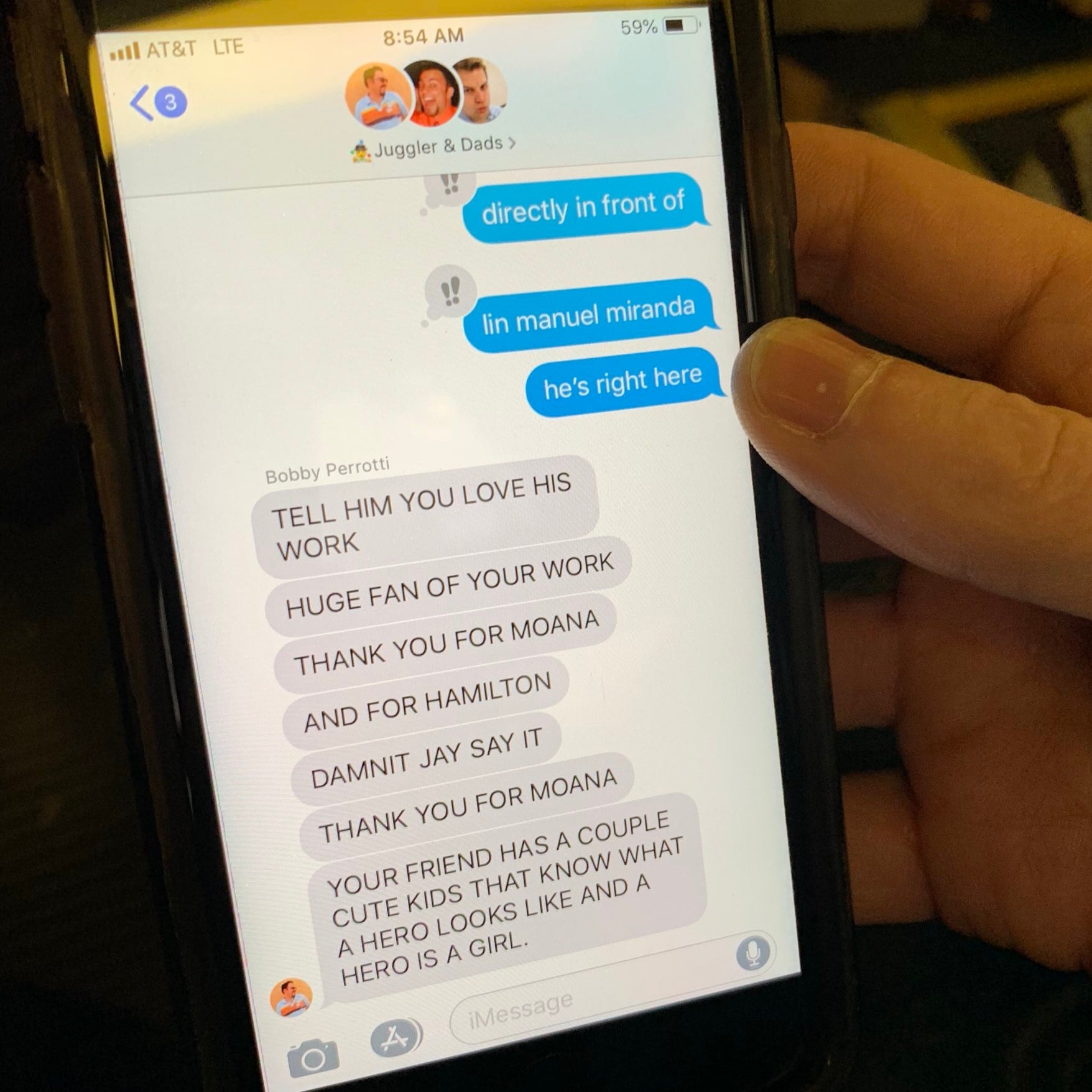 Lin Manuel Miranda Shares Text Exchange Between Dad Group
