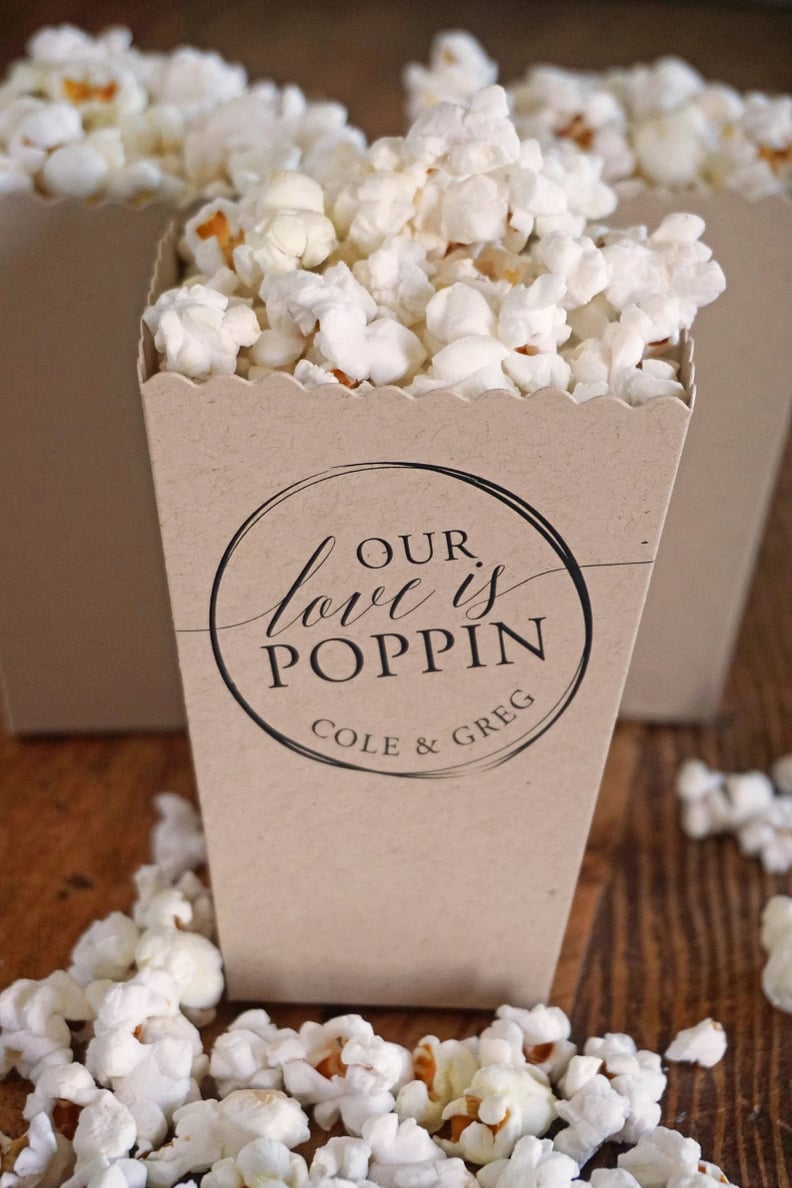 For Popcorn-Lovers: Rustic Wedding Favor Gift Box