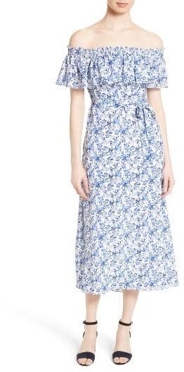 Rebecca Taylor Women's Off The Shoulder Midi Dress